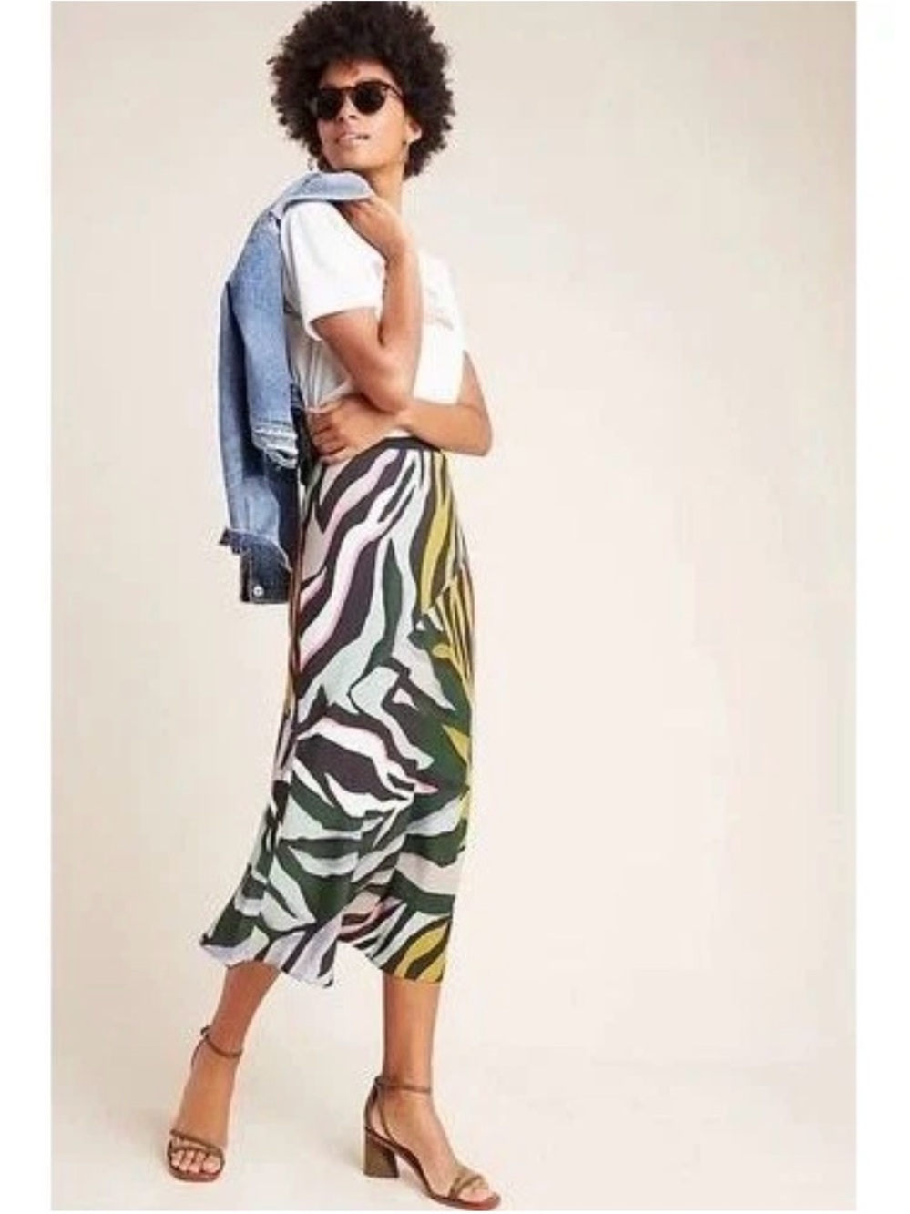 Anthropologie Corey Lynn Calter Abstract High Slit Midi Skirt Size XS